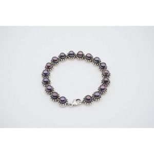 Sterling Silver Honora Black Pearl Bracelet 7-3/4"